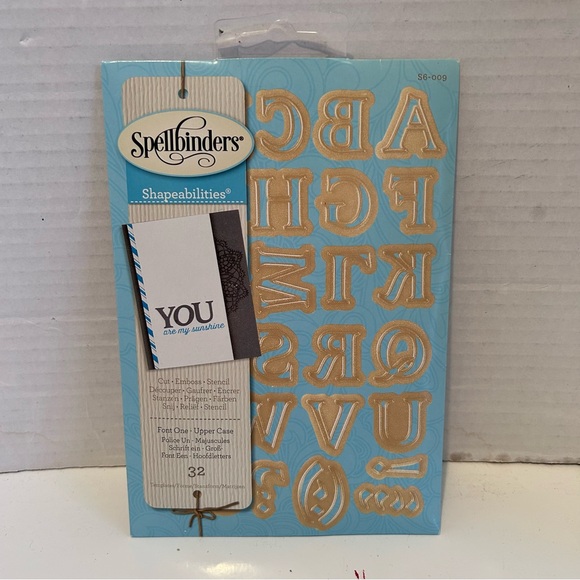 Spellbinders Shapeabilities Font One-Uppercase Die Templates 32 pcs - Picture 1 of 8